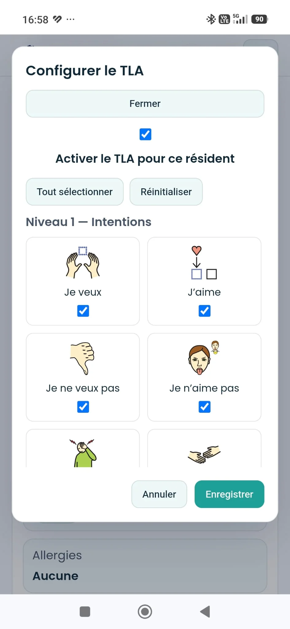 Configuration du TLA dans l’espace référent